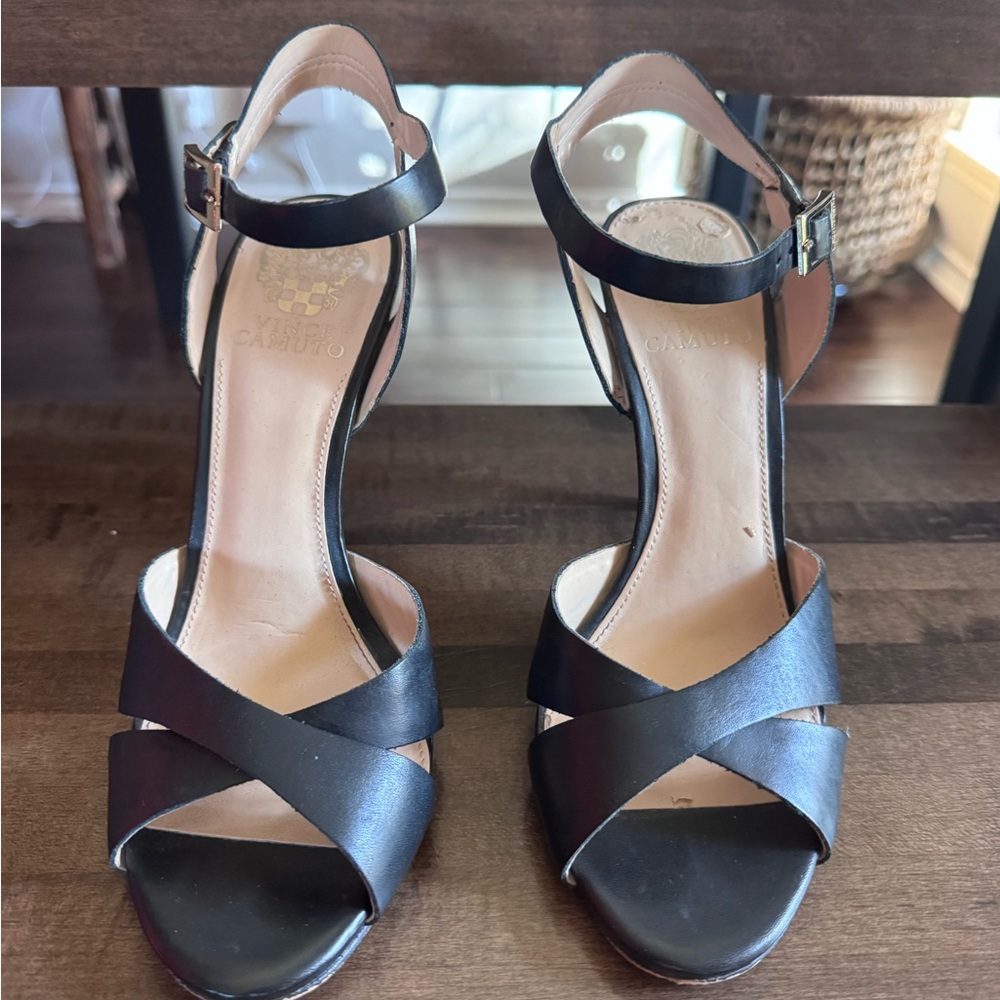 Vince Camuto Black Strappy Heels